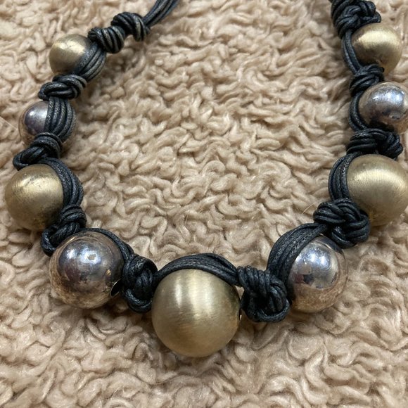 Black Leather Necklace - Picture 2 of 4